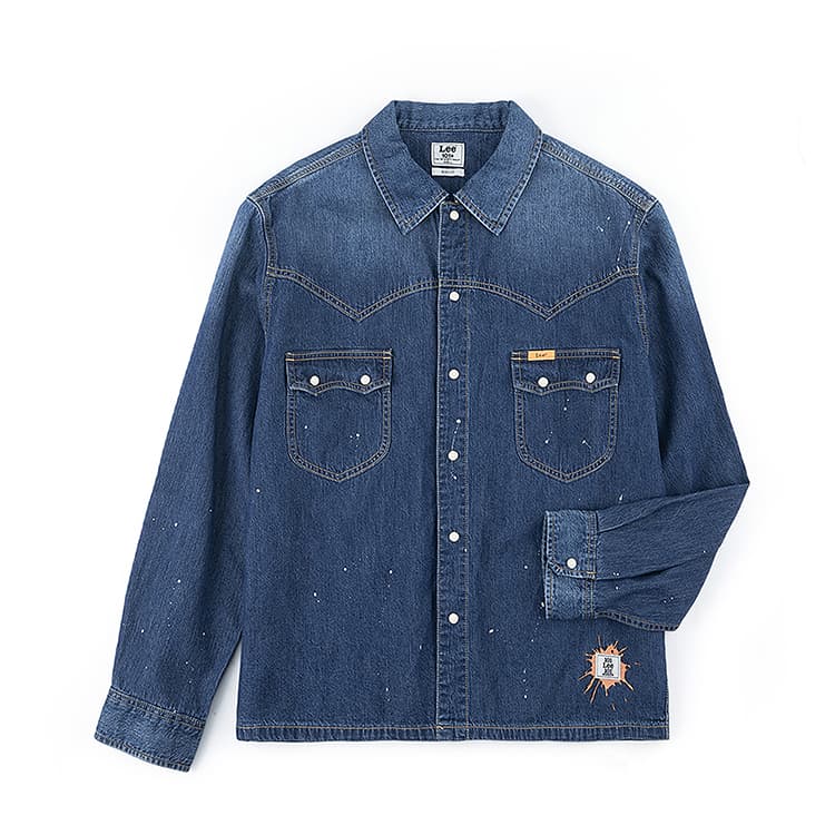 Рубашка LEE Medium Dark Blue Men's Shirts LEE Средне-темно-синие мужские рубашки - изображение 1