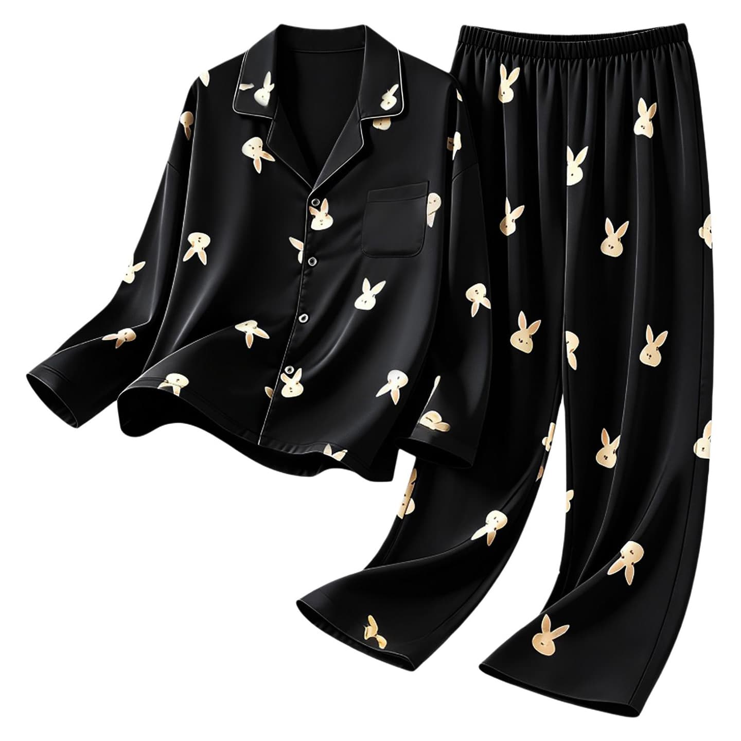 Пижама Jeep KA21012 Double Long Black Women's Women's Pajama Sets - изображение 1