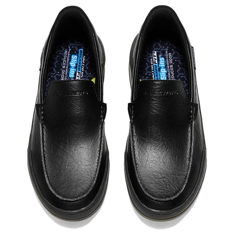 Лоферы SKECHERS MENS USA STREET WEAR Вспышка Кожаные туфли Лоферы Мужской Черный - изображение 3