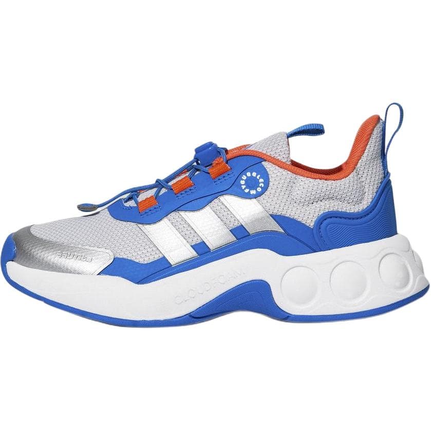 Кроссовки Adidas NITROBUBBLE Детская беговая обувь Низкий Топ Светло-серый Металлический серебристый Авиационный синий Kids - изображение 1