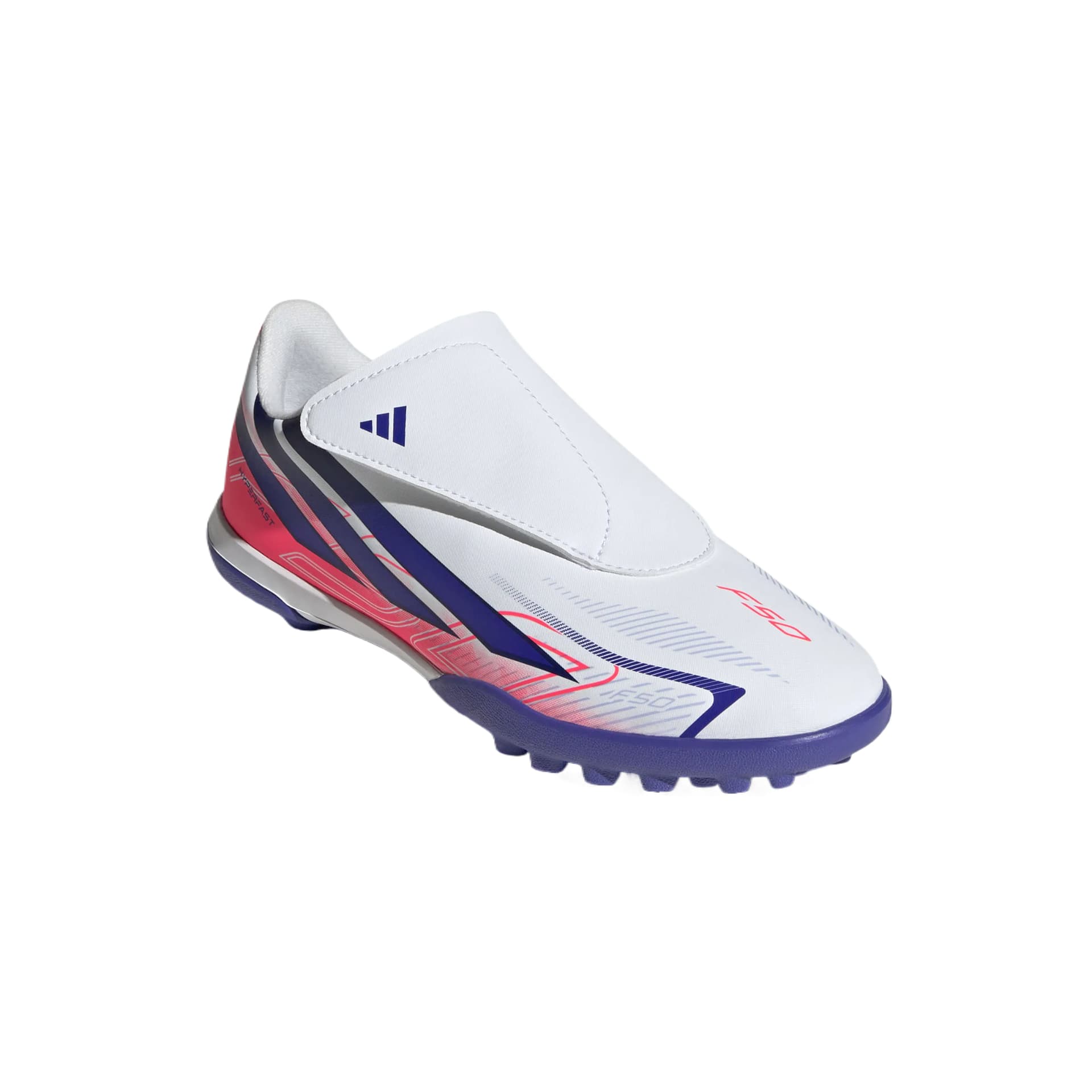 Бутсы Adidas F50 CLUB Детские футбольные бутсы Низкий Топ Белый Солнечный Фиолетовый Вихрь Неоново-красный Kids - изображение 3
