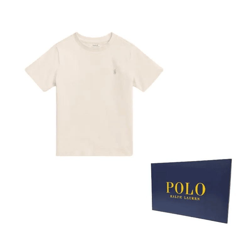 Футболка Polo Ralph Lauren T-Рубашка Классическая Версия Бежевая Детская - изображение 3
