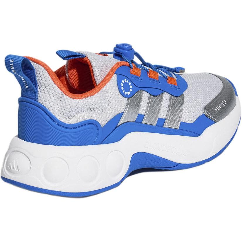 Кроссовки Adidas NITROBUBBLE Детская беговая обувь Низкий Топ Светло-серый Металлический серебристый Авиационный синий Kids - изображение 3