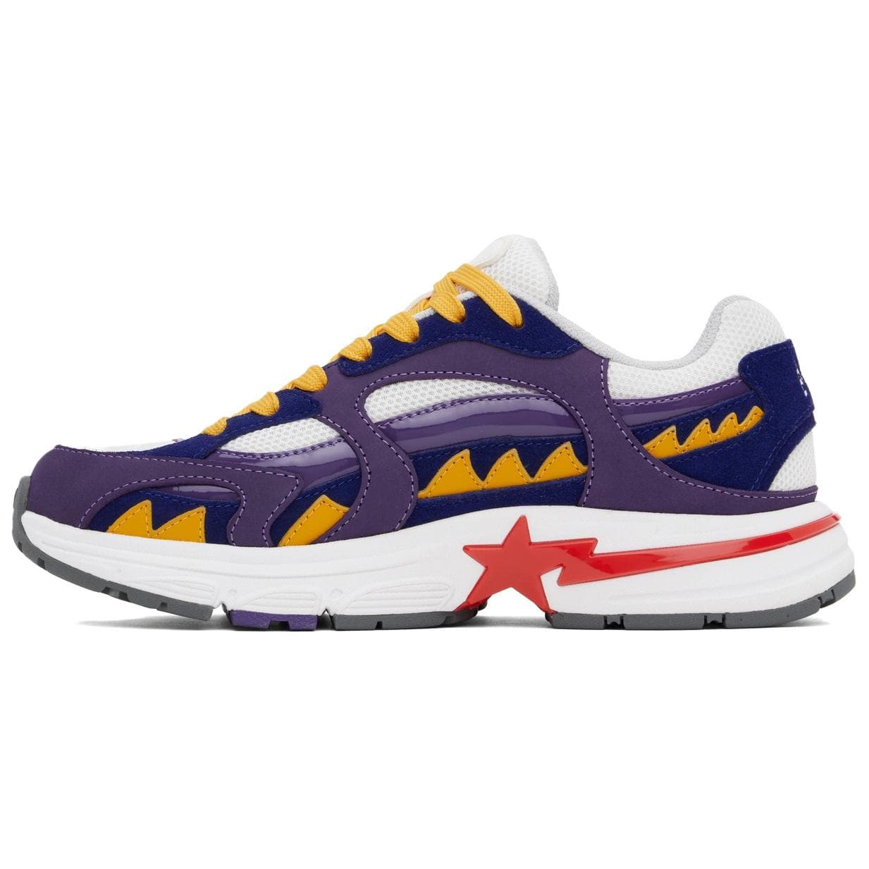 Кроссовки A BATHING APE SHARK STA SHARK STA Повседневная обувь Мужская Фиолетовая Желтая - изображение 3
