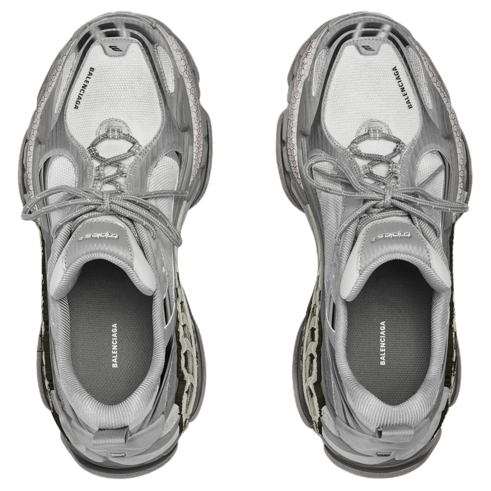 Кроссовки Balenciaga Triple S.2 Массивные кроссовки Low Топ Серый Женские - изображение 4