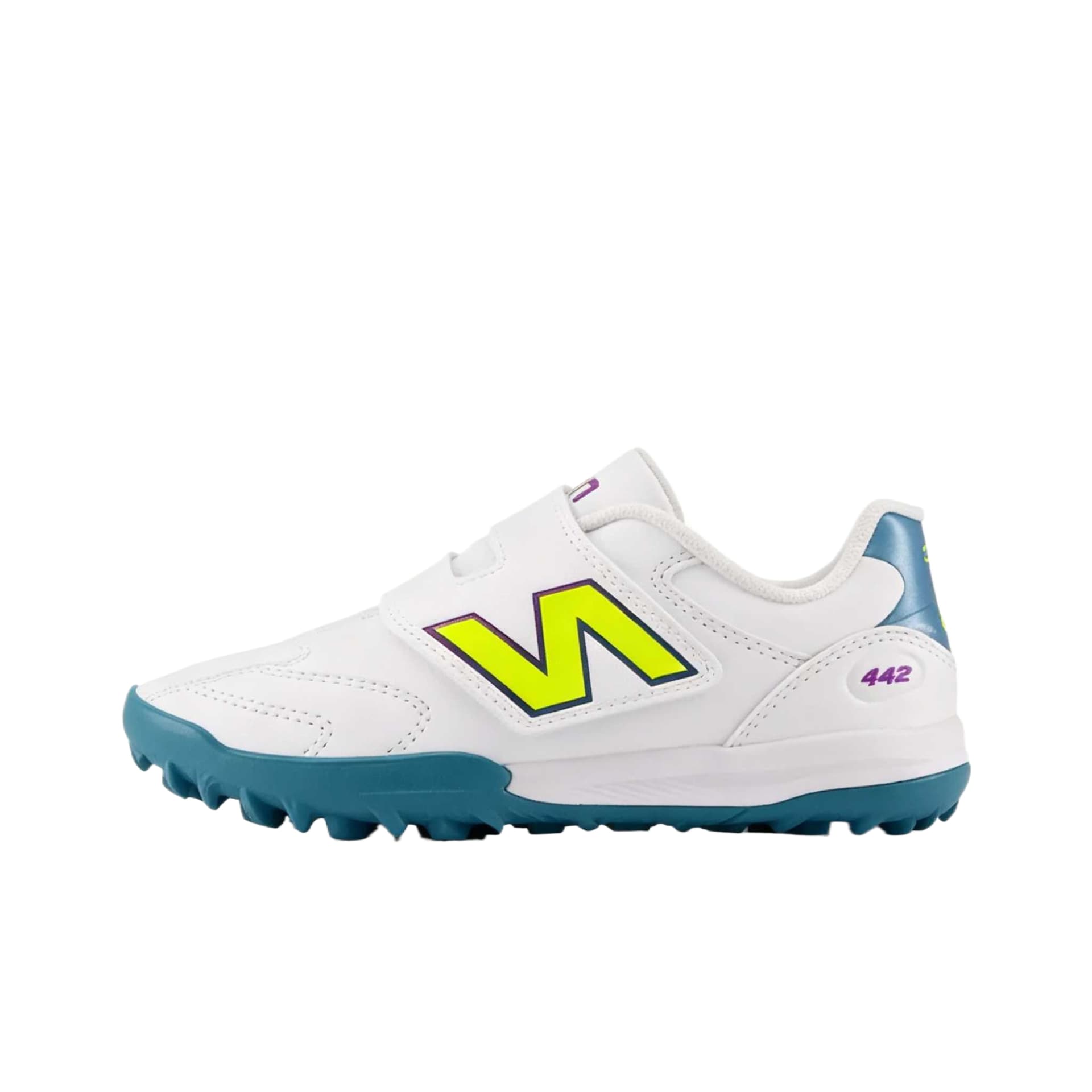 Бутсы New Balance NB 442 Детские футбольные бутсы Низкий Топ Белый Принтер Ленты Алюминевый Зеленый Kids - изображение 1