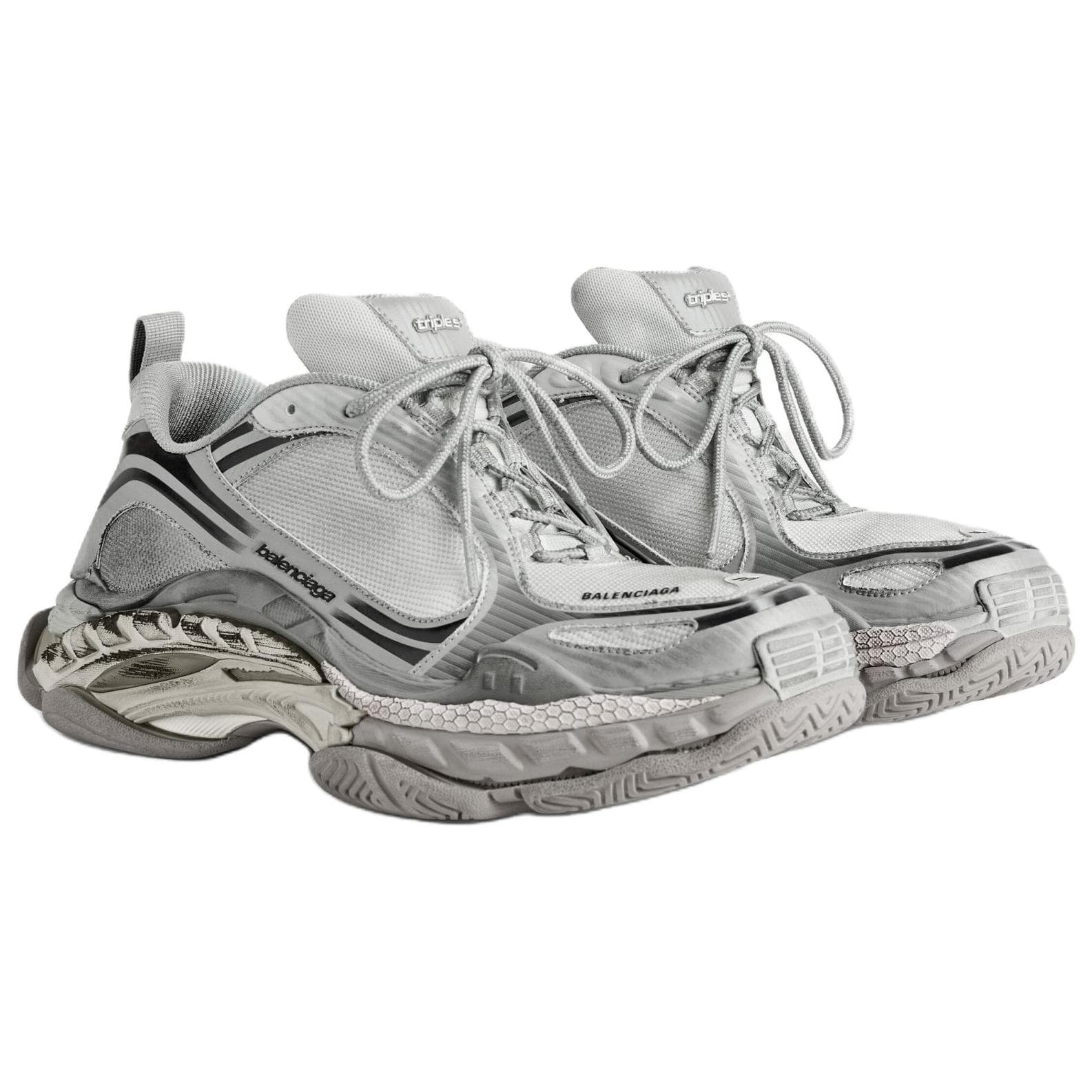Кроссовки Balenciaga Triple S.2 Массивные кроссовки Low Топ Серый Женские - изображение 3
