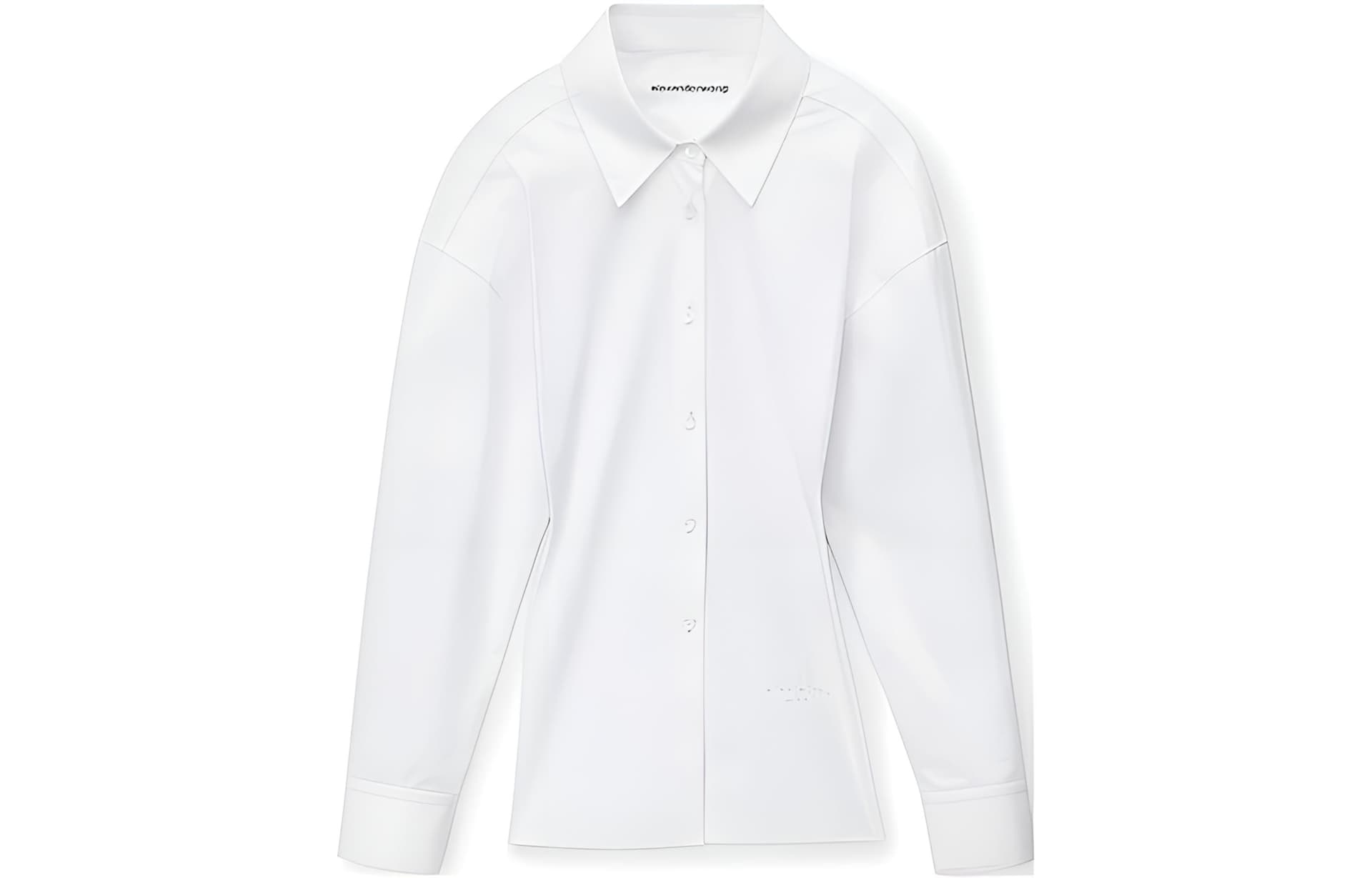 Блузка alexander wang FW23 Cotton Cinched Button Up With Ribbed Trim - изображение 1