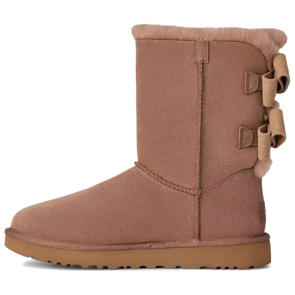 Ботинки зимние UGG Спилок Коровья Кожа Короткие Снежные Ботинки Женские Освежающий Вариант Желудево-Коричневый - изображение 2