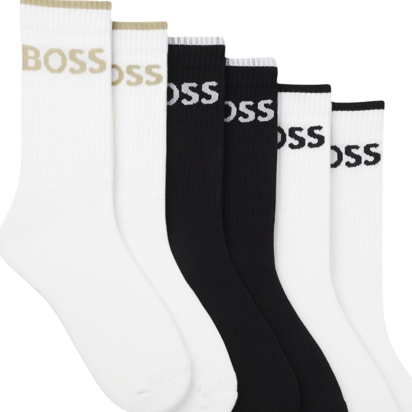 Носки Hugo Boss 6 пачек (белый + черный) мужские носки Crew - изображение 2
