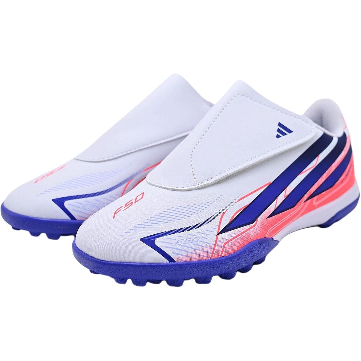 Бутсы Adidas F50 Детские футбольные бутсы Низкий Топ Белый Солнечный Фиолетовый Вихрь Неоново-красный Kids - изображение 3