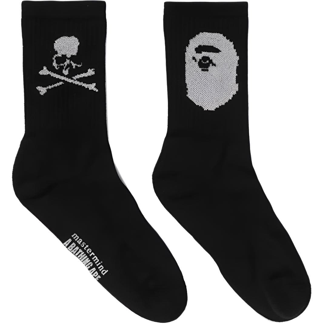 Носки A Bathing Ape Mastermind JAPAN Черные Мужские Носки Crew - изображение 3