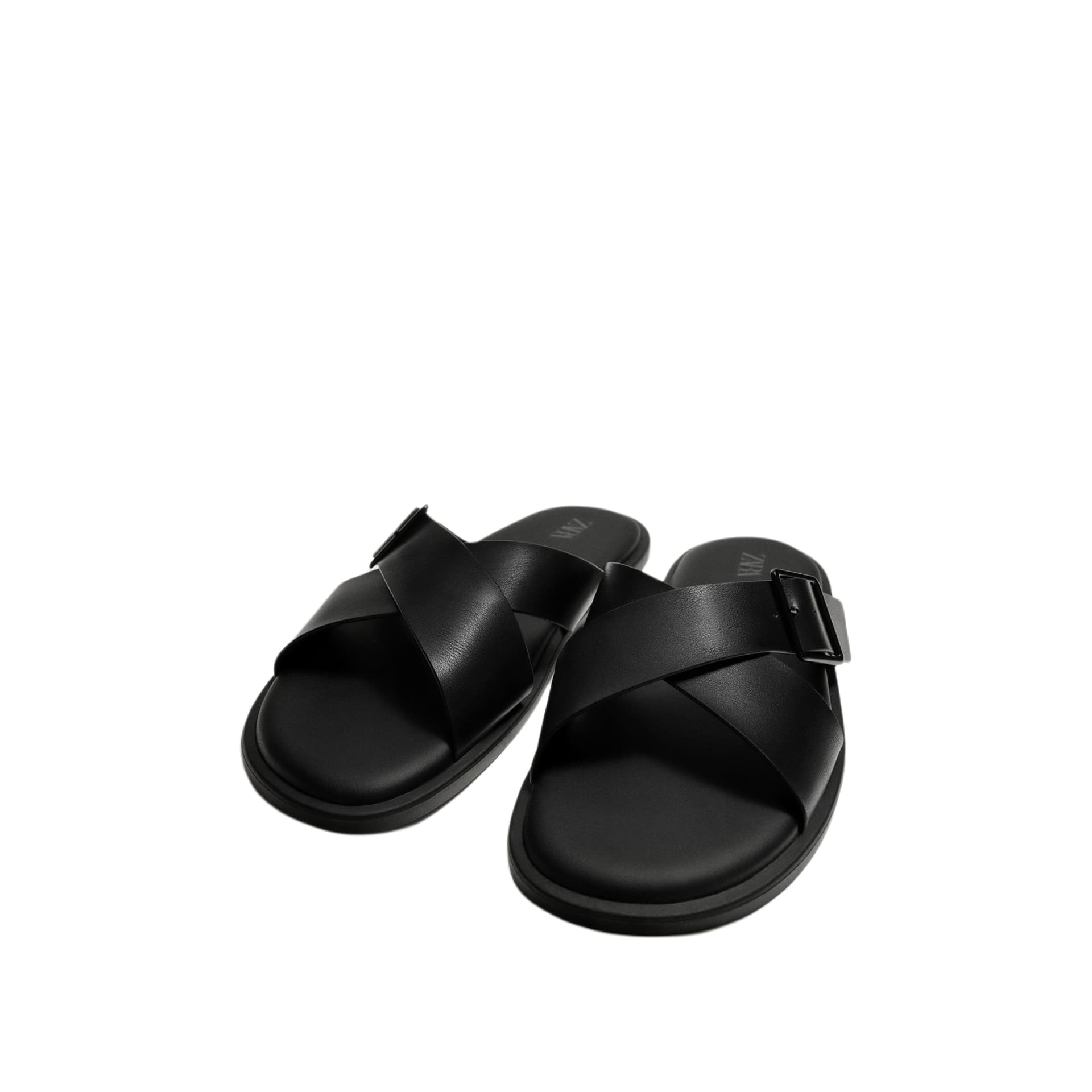 Сандалии ZARA Шлепанцы Мужские Черные - изображение 2