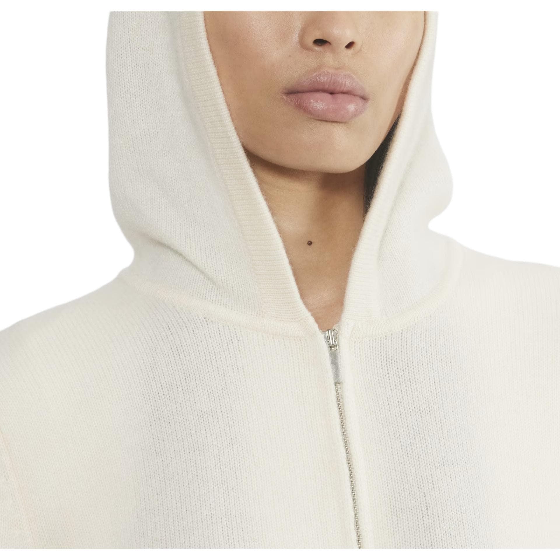 ARITZIA Плюшевый круглый узор с капюшоном свитер с молнией женский шепот белый шепот белый - изображение 3