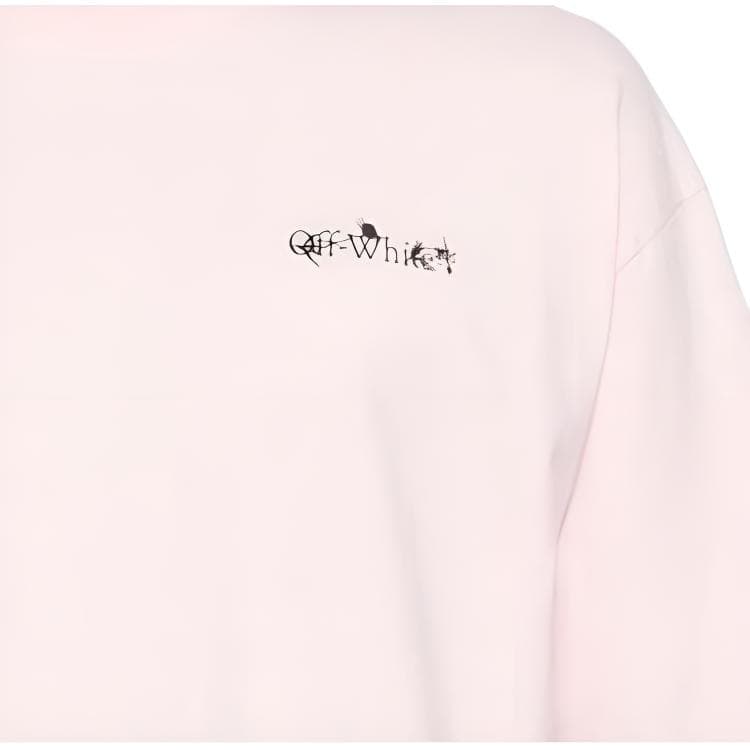 Футболка OFF-WHITE Футболка с круглым вырезом и принтом с логотипом и буквами, обычный крой, мужская, розовая - изображение 4