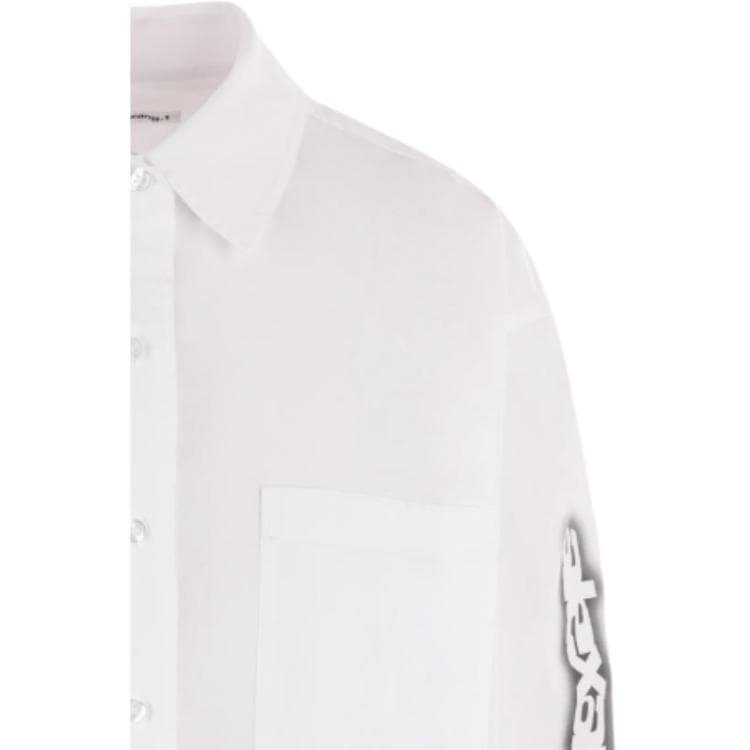 Блузка alexander wang Halo Print Cropped Button-Up Shirt - изображение 3