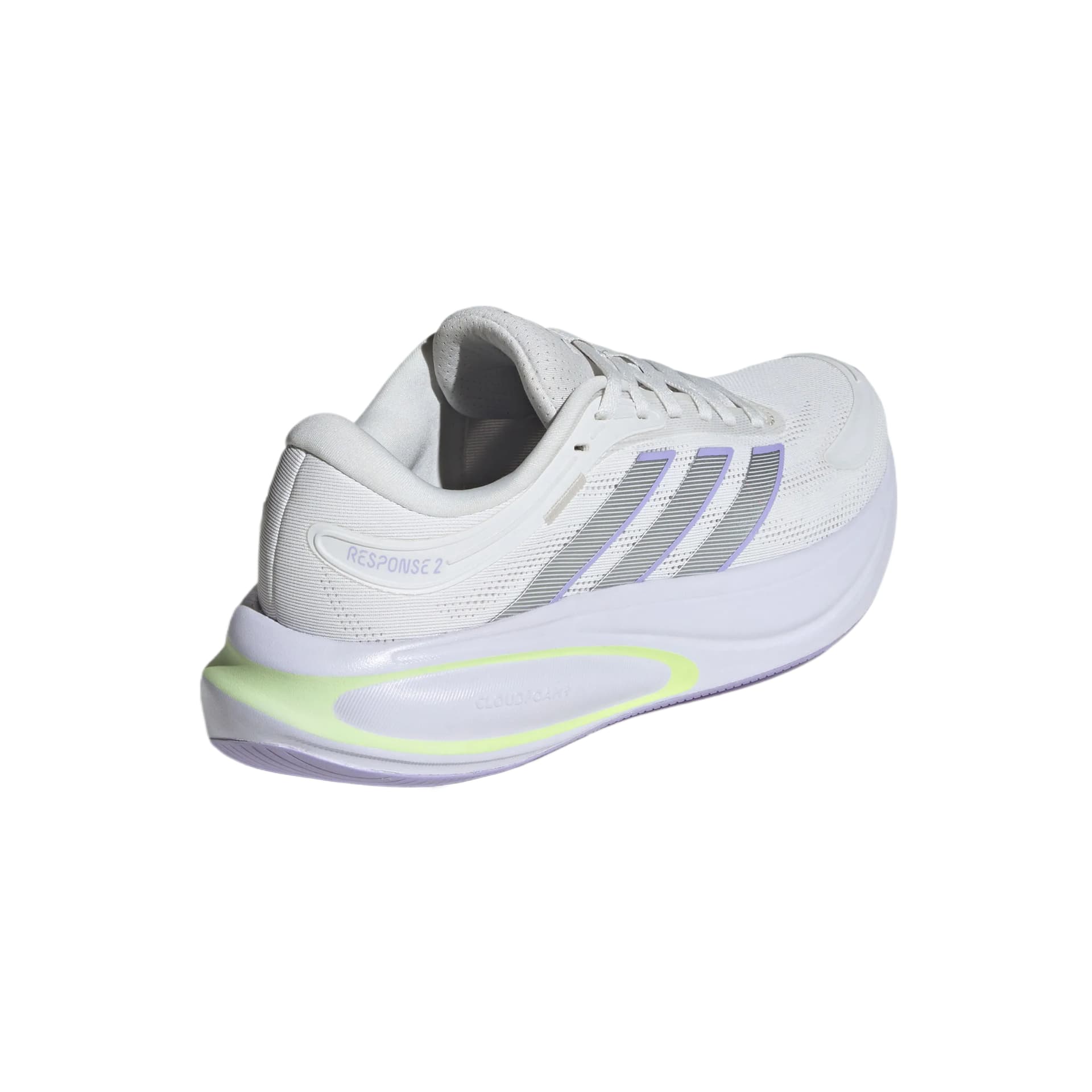 Кроссовки для бега Adidas Response 2,0 Беговые кроссовки Низкий Топ Кристальный Белый Металлический Серебристый Ярко-фиолетовый Женские - изображение 4