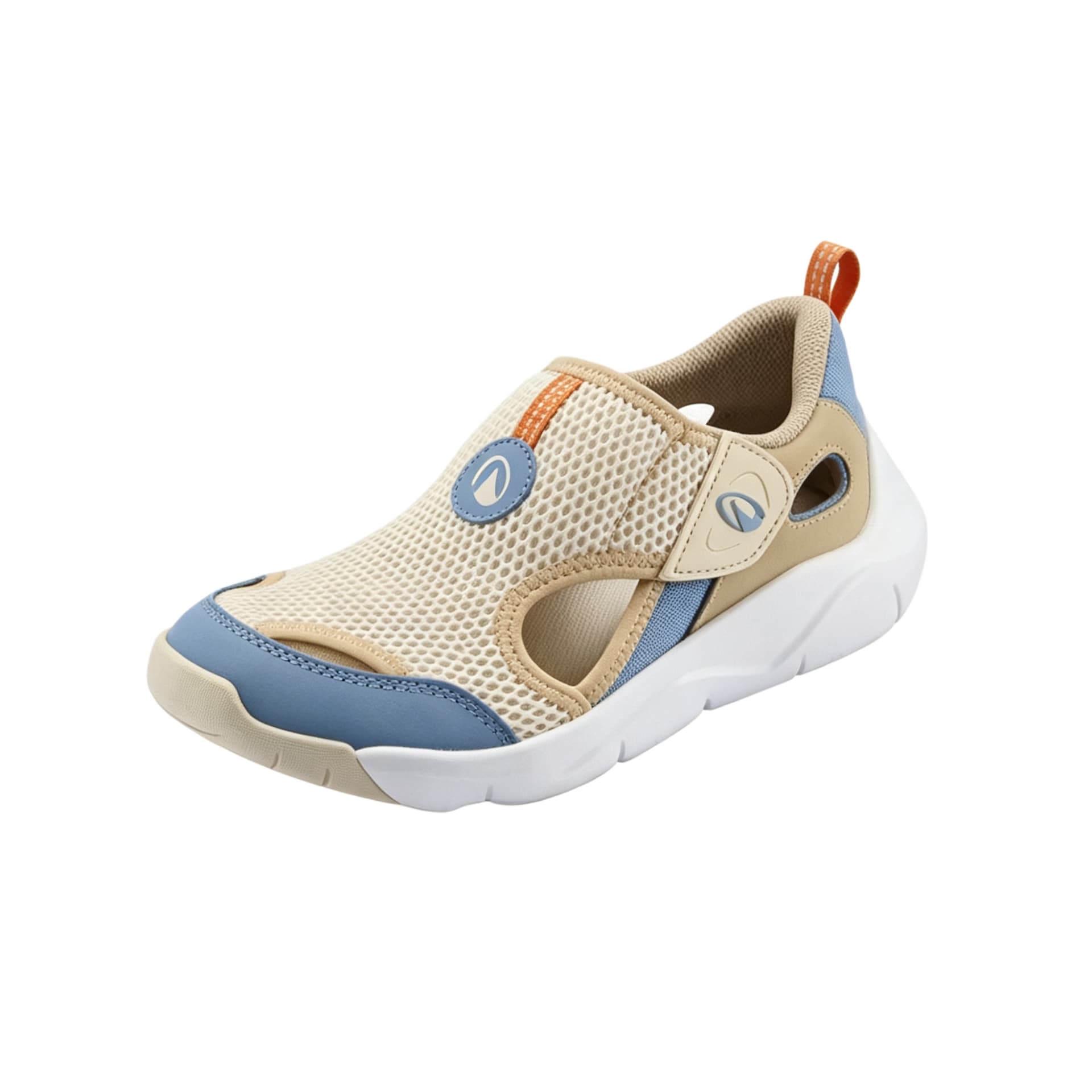 Сандалии DECATHLON Playful Ultrabreath Детские сандалии Низкий Топ Кремовый Бежевый Вымытый Деним Синий Kids - изображение 2