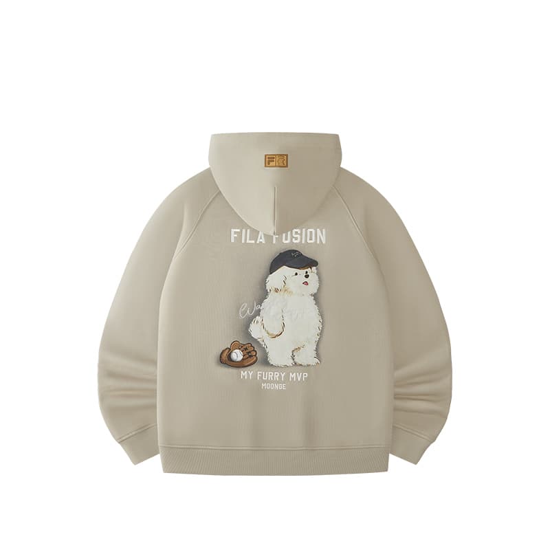 Худи FILA FUSION FOB С флисовой подкладкой Серый Унисекс Толстовки - изображение 1