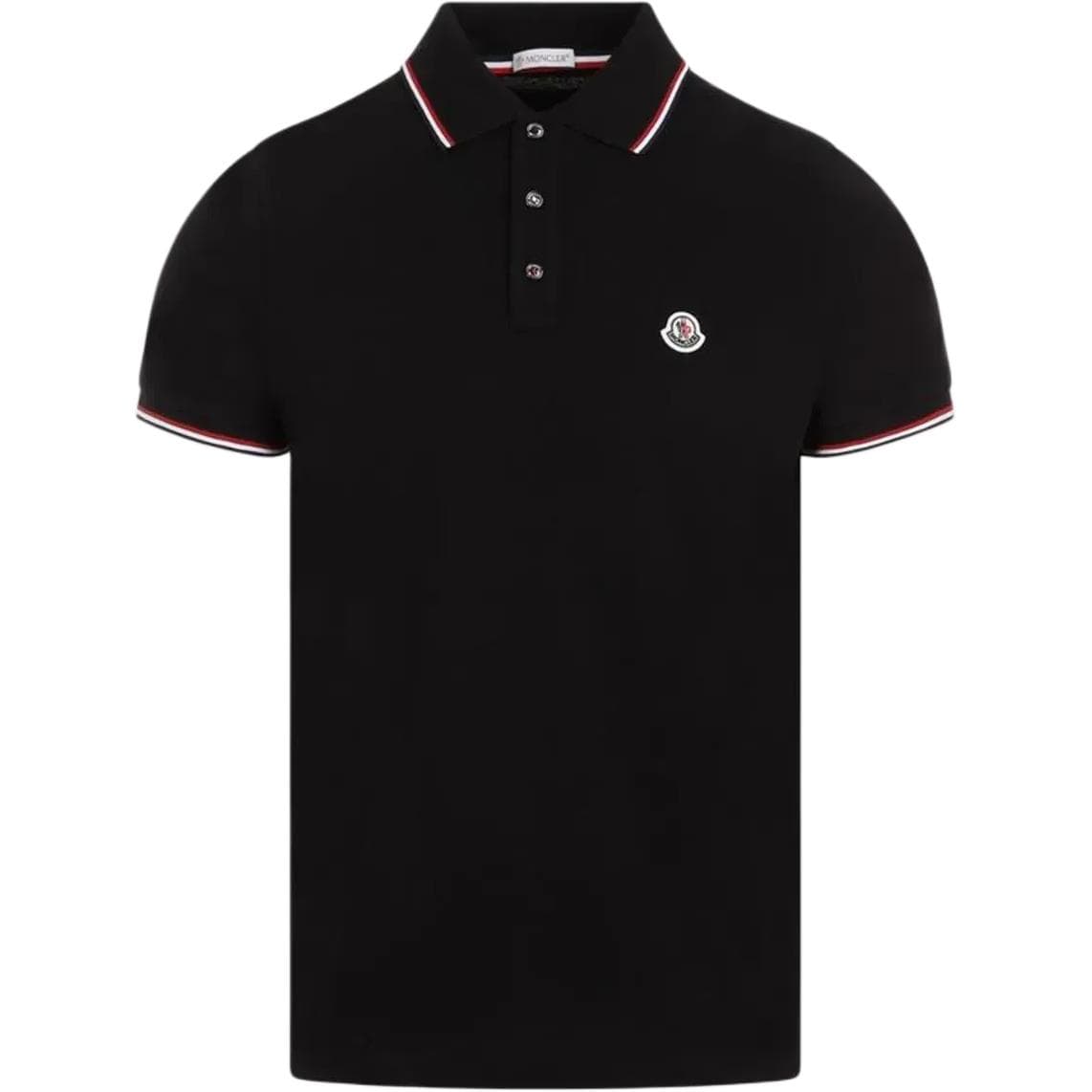 Поло MONCLER Мужская черная поло - изображение 1
