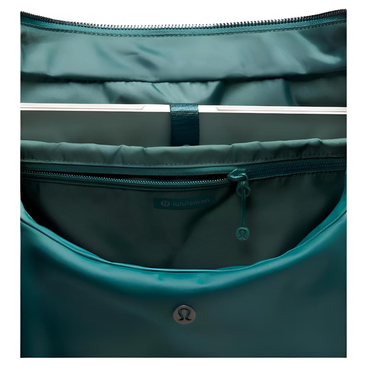 Мини-сумка Lululemon City Essentials Нейлон Сумка на плечо Увеличенный корпус Женские Глубокое море Зелёный - изображение 3
