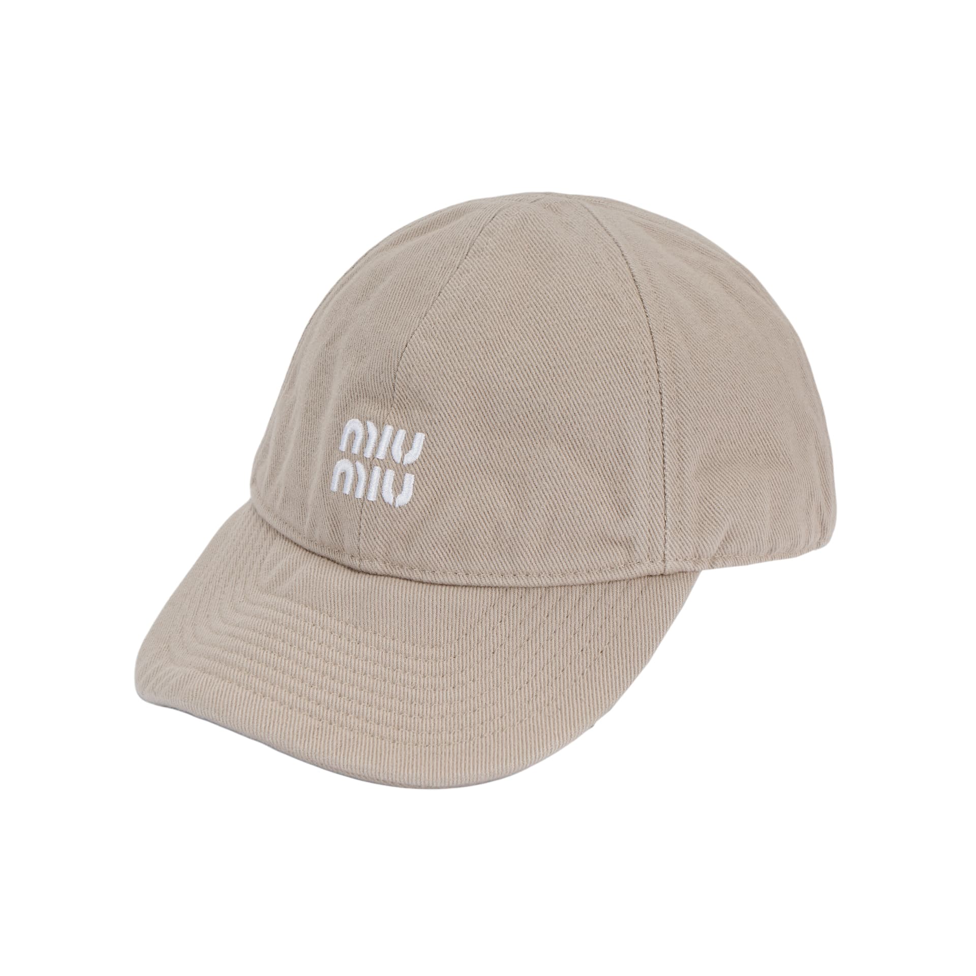 Кепка Miu Miu Embroidered Logo Cap Beige - изображение 1