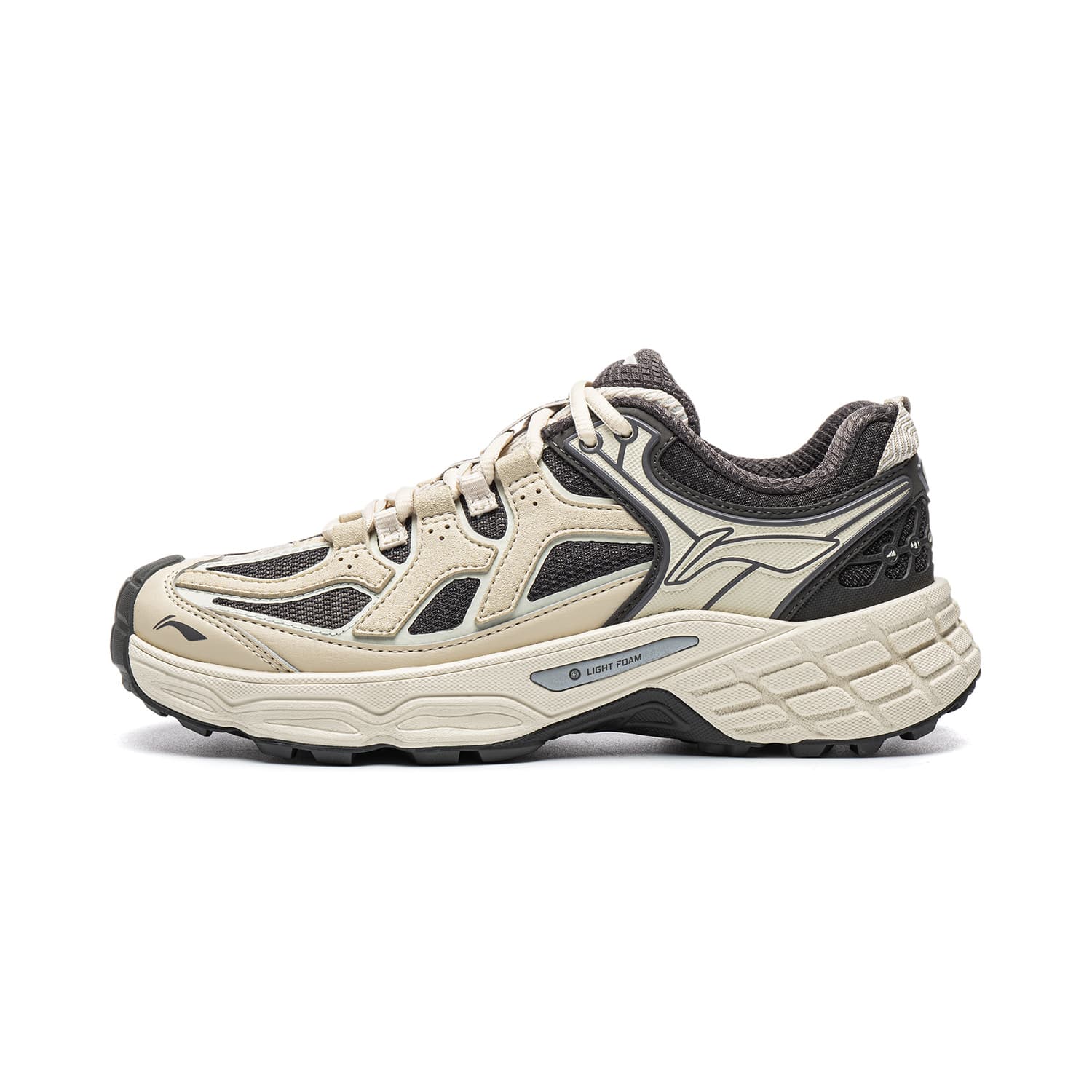 Кроссовки Li NING Outdoor Counterflow Linying Альпинистские и треккинговые ботинки Низкий верх Серебряный березовый Серый Обсидиановый серый Овсяный серый Унисекс - изображение 1