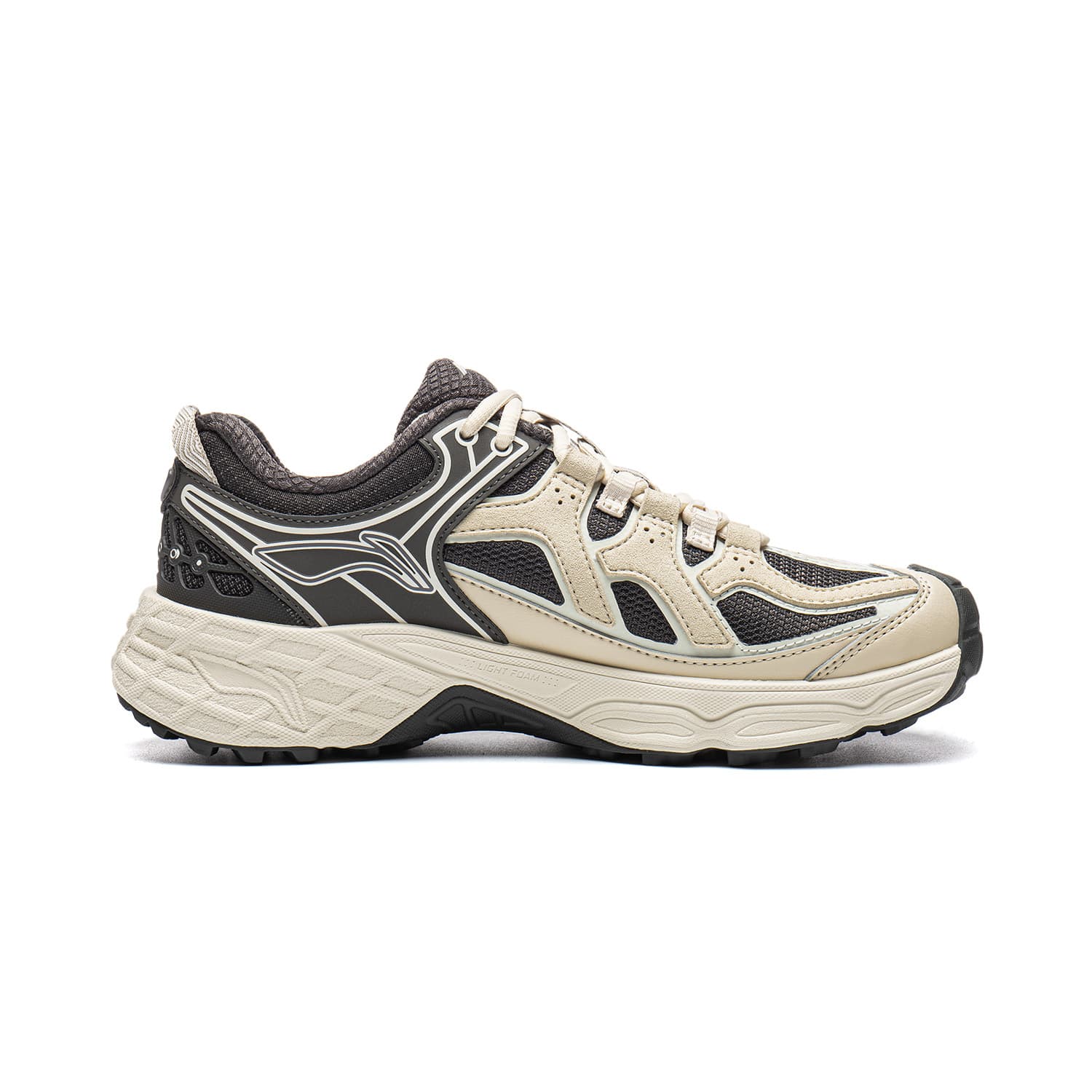 Кроссовки Li NING Outdoor Counterflow Linying Альпинистские и треккинговые ботинки Низкий верх Серебряный березовый Серый Обсидиановый серый Овсяный серый Унисекс - изображение 2