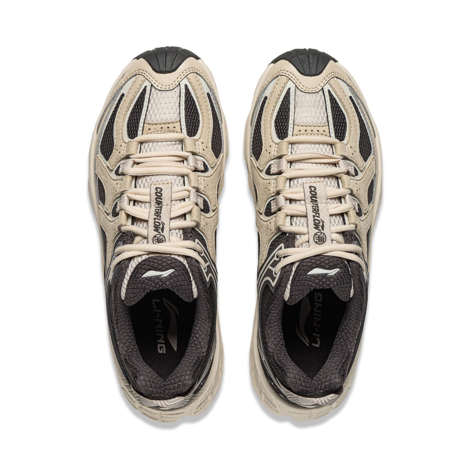 Кроссовки Li NING Outdoor Counterflow Linying Альпинистские и треккинговые ботинки Низкий верх Серебряный березовый Серый Обсидиановый серый Овсяный серый Унисекс - изображение 3
