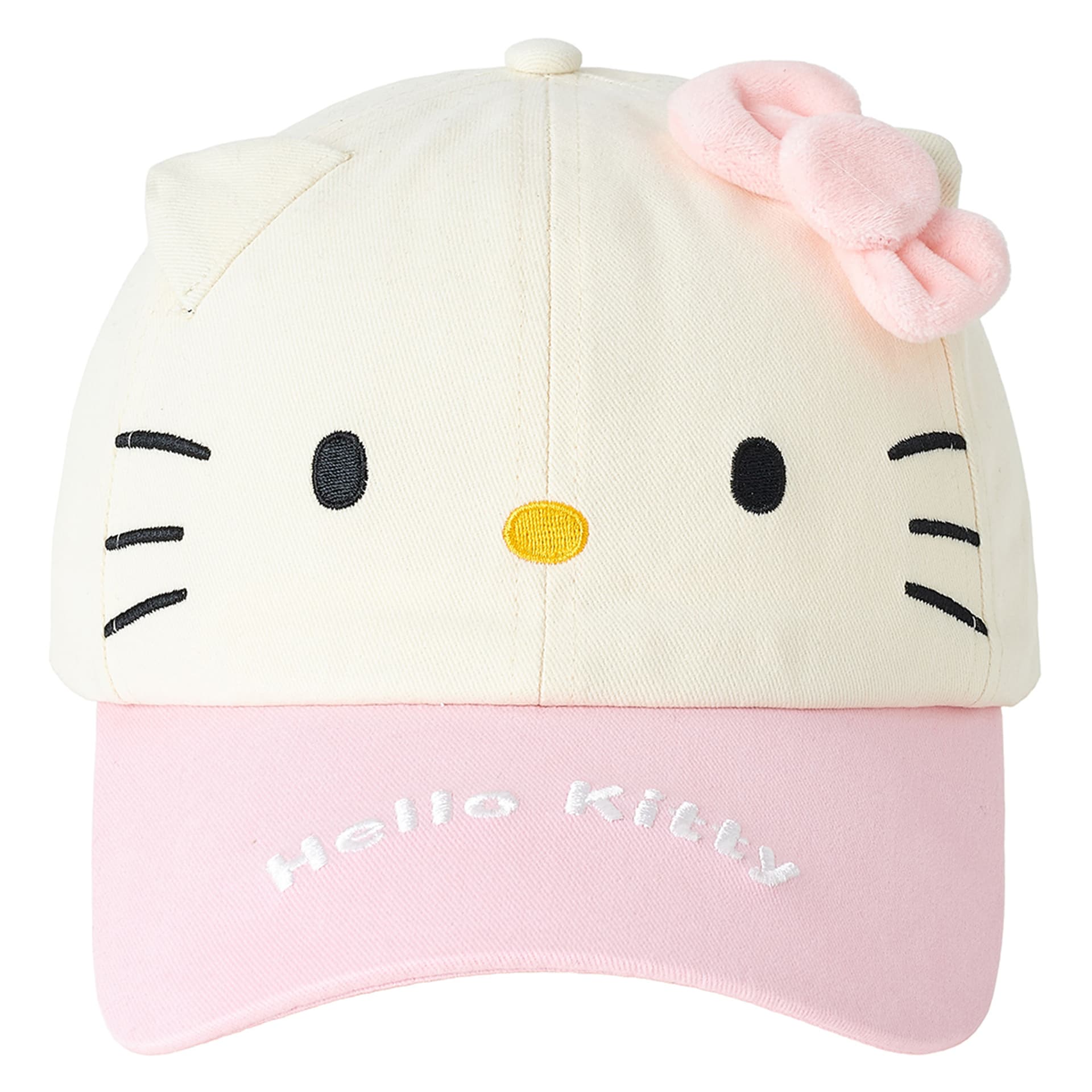 Кепка Sanrio Hello Kitty Милая розово-белая вышивка KT бейсболка унисекс солнцезащитная - изображение 1
