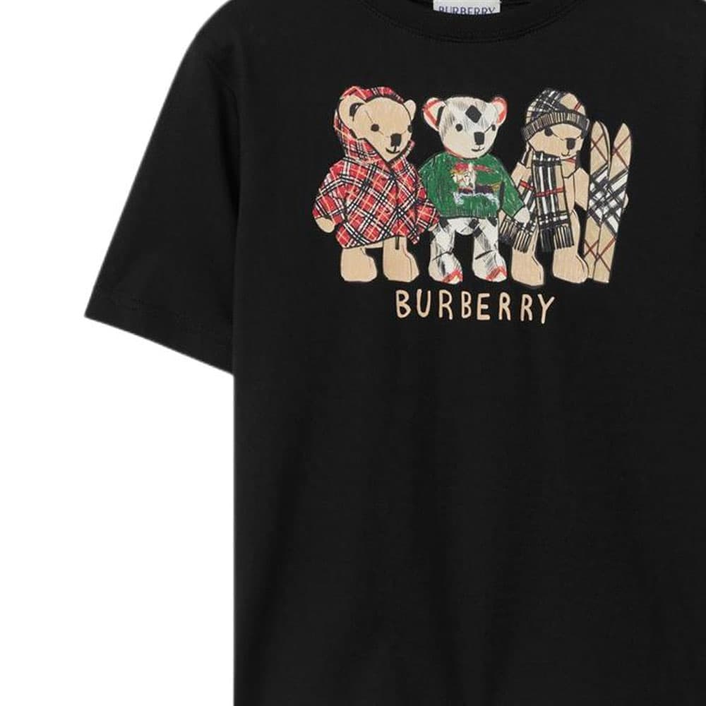 Футболка Burberry Черные Детские Рубашки T - изображение 6
