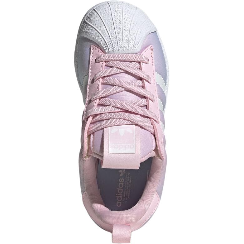 Кроссовки Adidas Originals SUPERSTAR Детская Скейтбординг Обувь Низкий Верх Синий Розовый Kids - изображение 5