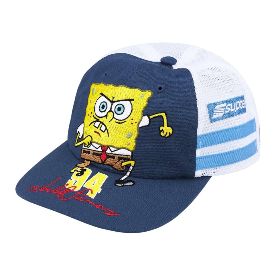 Кепка Supreme X SPONGEBOB SQUAREPANTS Хлопковые кепки унисекс Черный Морской синий - изображение 1