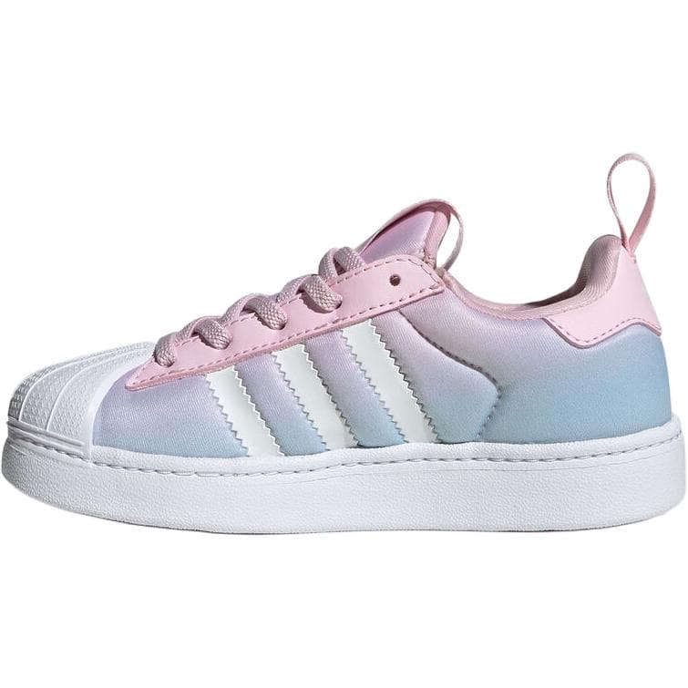Кроссовки Adidas Originals SUPERSTAR Детская Скейтбординг Обувь Низкий Верх Синий Розовый Kids - изображение 3
