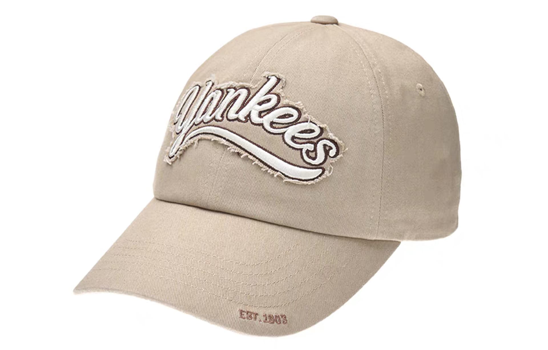 Кепка Бейсболка MLB Base Logo из хлопкового волокна для защиты от солнца унисекс цвет экрю - изображение 1