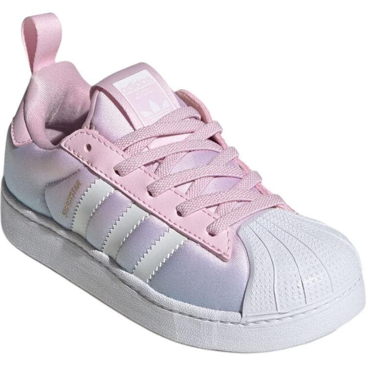 Кроссовки Adidas Originals SUPERSTAR Детская Скейтбординг Обувь Низкий Верх Синий Розовый Kids - изображение 4