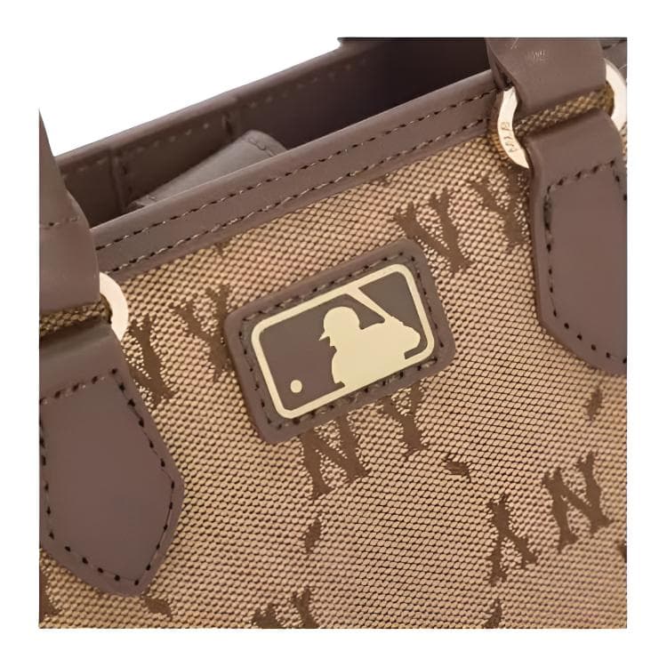 Сумка mlb New York Yankees Monogram Полиэфирное волокно Тоут Сумки Женские Коричневый - изображение 6
