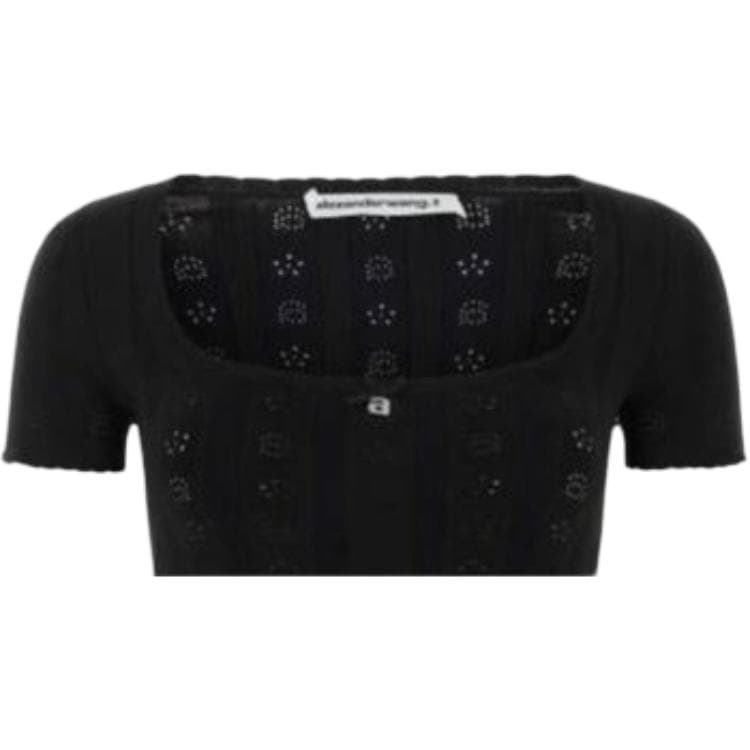Платье Alexander Wang Черные Женские Короткие Платья с Короткими Рукавами - изображение 7
