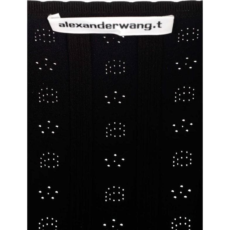 Платье Alexander Wang Черные Женские Короткие Платья с Короткими Рукавами - изображение 6