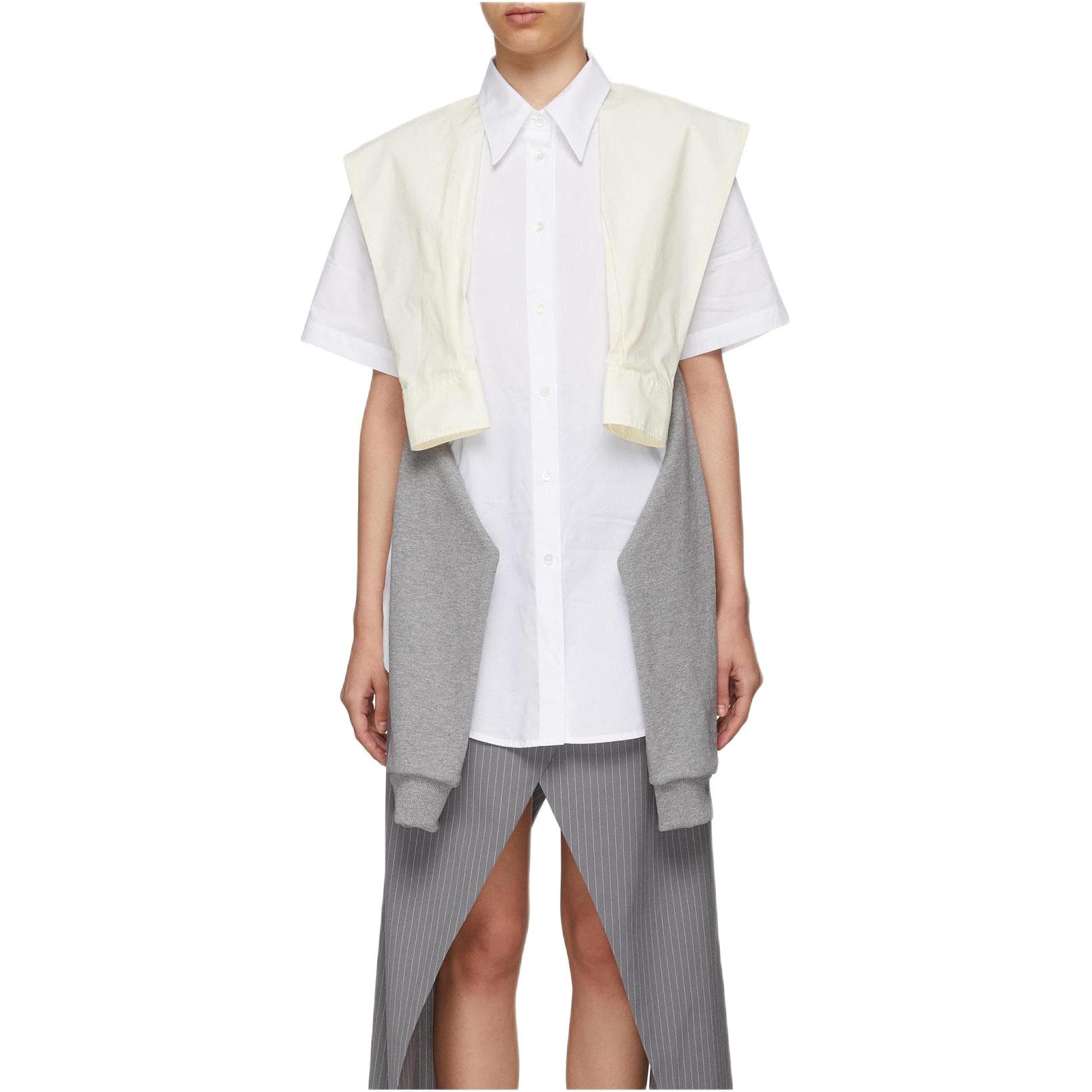 Блузка MM6 Maison Margiela Однотонная Рубашка Женская Белая - изображение 1
