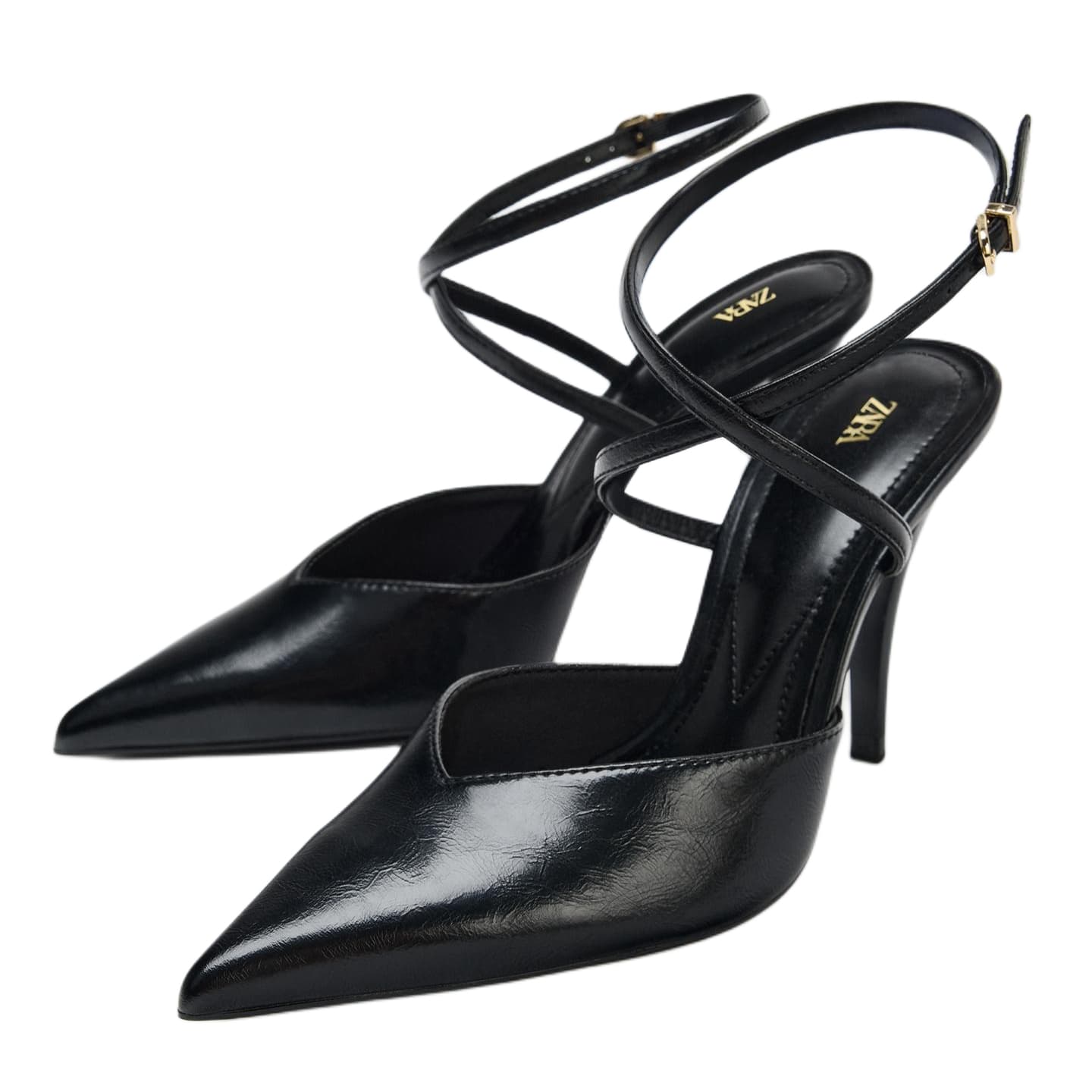 Шлёпанцы ZARA One Шнуровка Сандалии Черные Женские - изображение 2