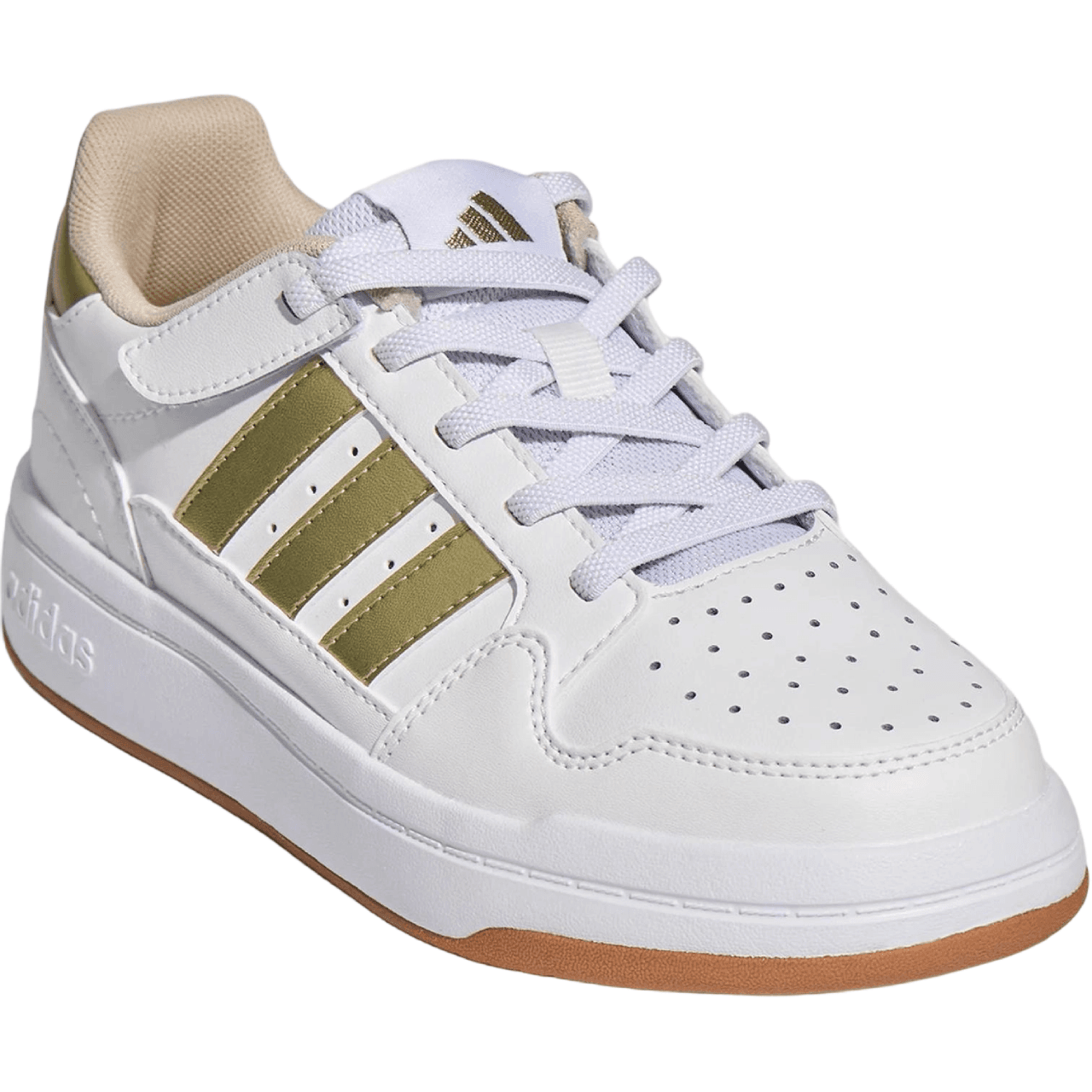 Кроссовки Adidas COMFICOURT Детская Скейтбординг Обувь Низкий Топ Белый Золото Льняная Ткань Кристалл Коричневый Kids - изображение 3