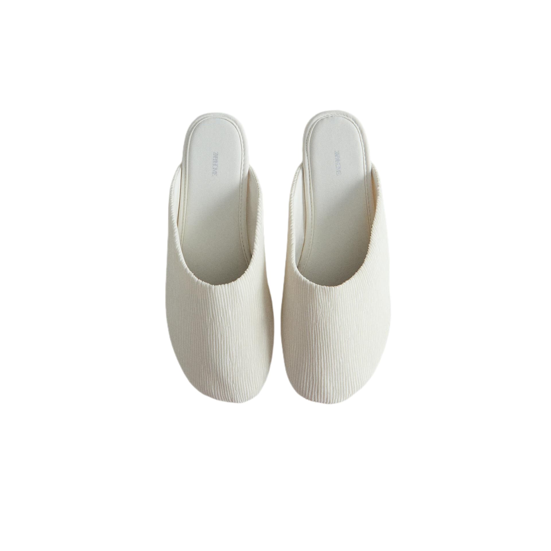 Сандалии ZARA Closed Slippers Beige Women's - изображение 4
