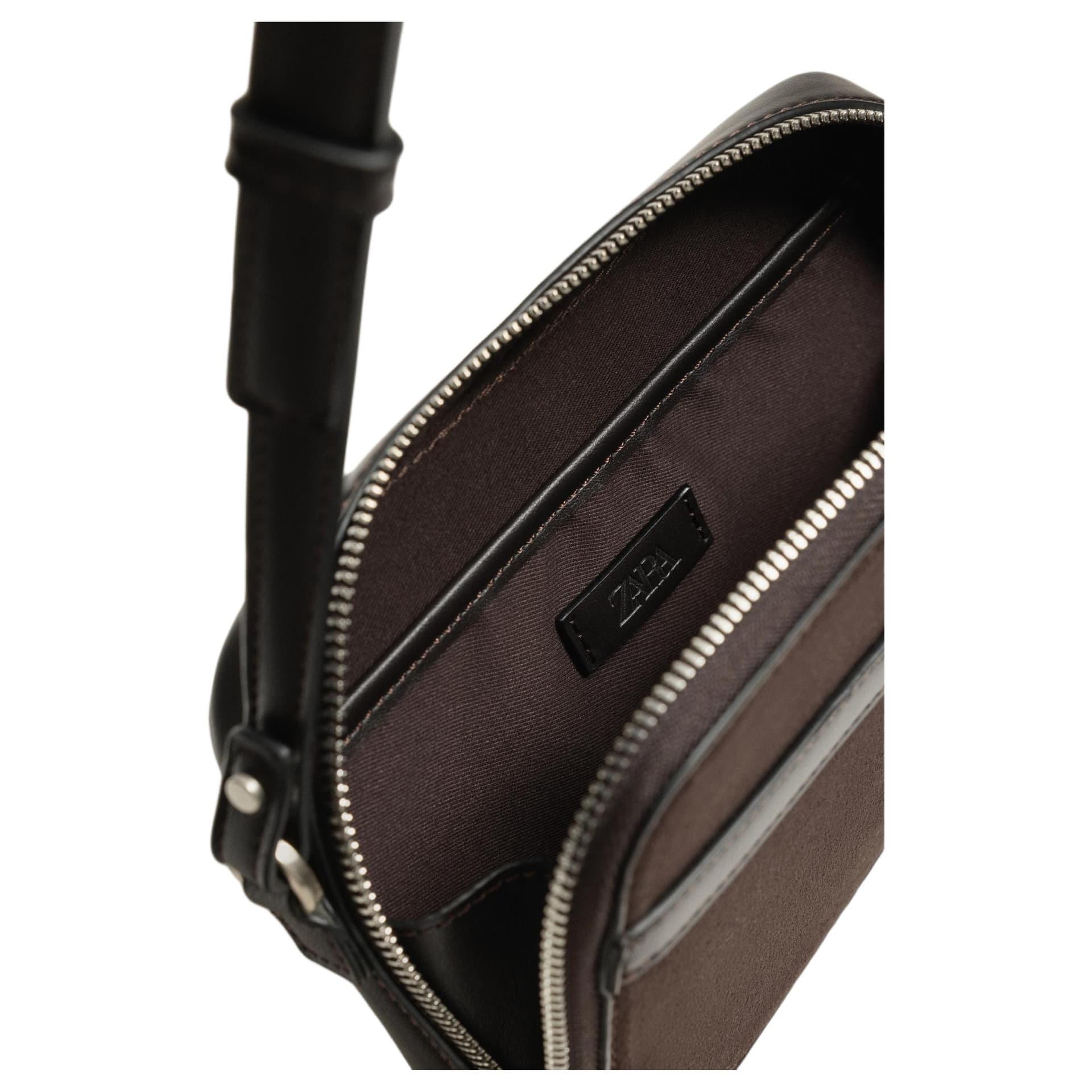 Сумка через плечо ZARA Crossbody Bag Brown Unisex ZARA Сумка через плечо Коричневый Унисекс - изображение 4