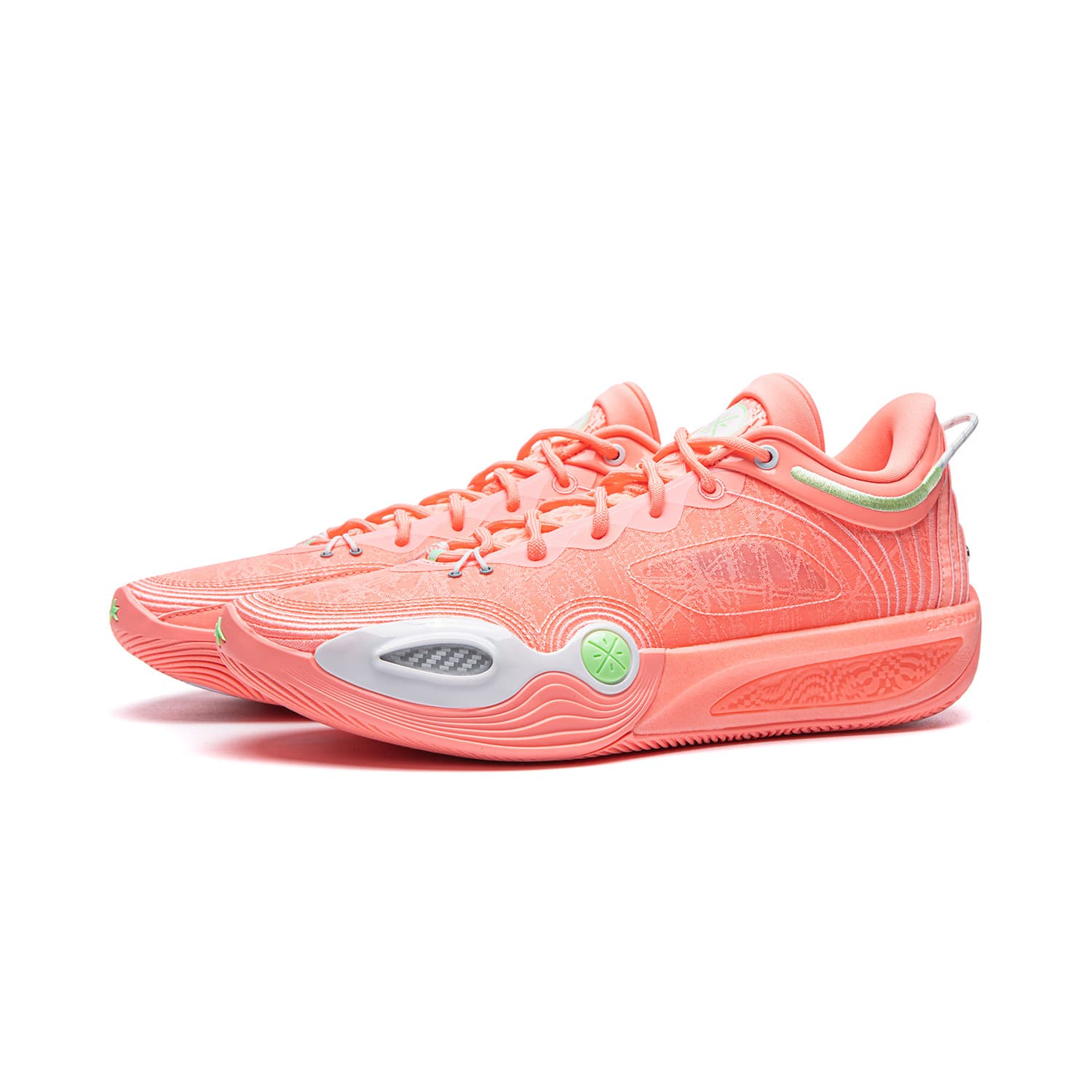 Кроссовки для баскетбола Li NING Wade All City 14 ENCORE Баскетбольные кроссовки Низкий Топ Неон Светло-розовый Оранжевый Мужской - изображение 3