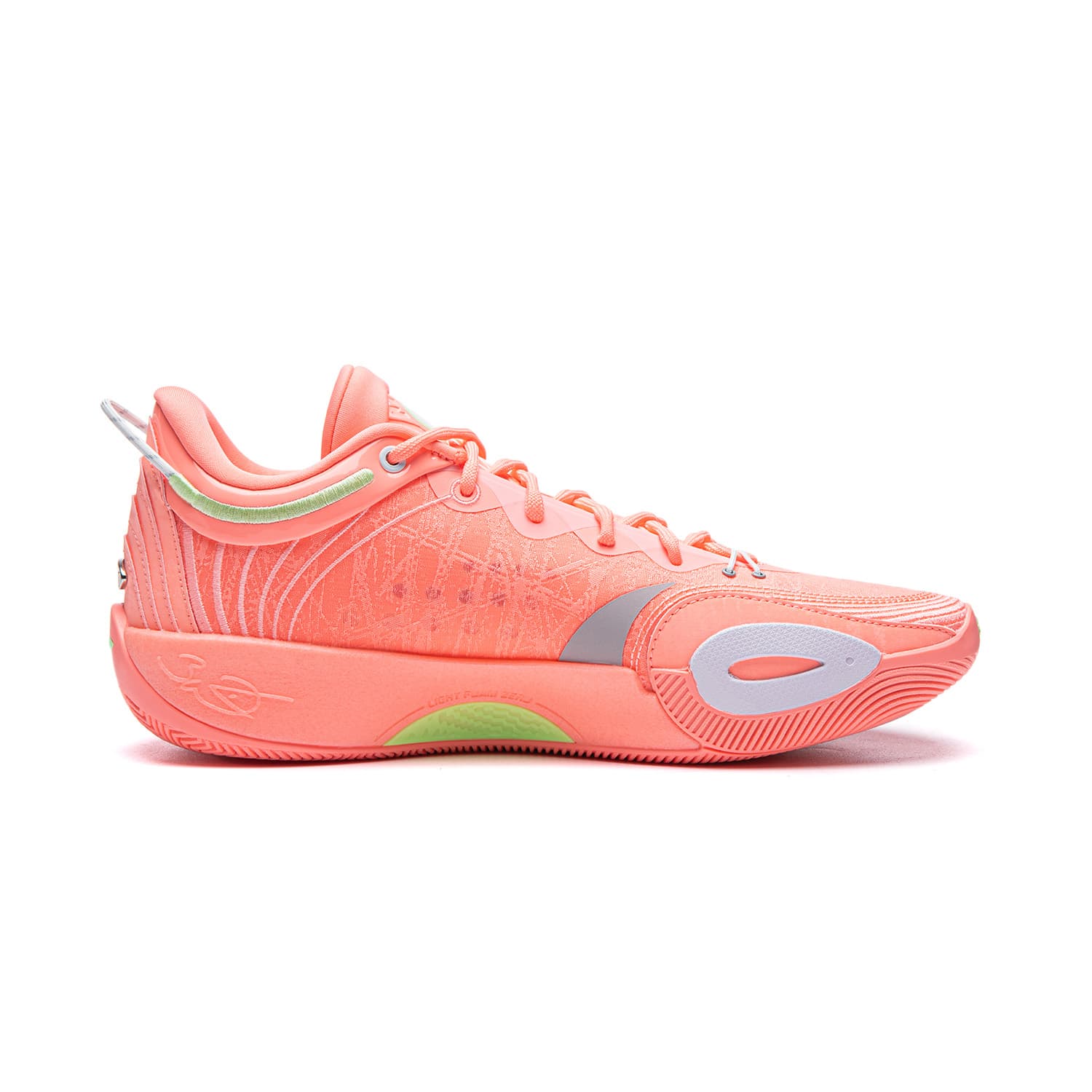 Кроссовки для баскетбола Li NING Wade All City 14 ENCORE Баскетбольные кроссовки Низкий Топ Неон Светло-розовый Оранжевый Мужской - изображение 2