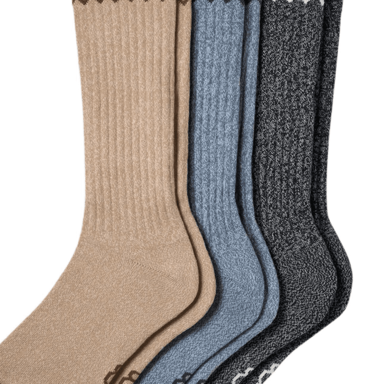 Носки UGG 3 пачки (Синий + Коричневый + Серый) Мужские носки Crew - изображение 5