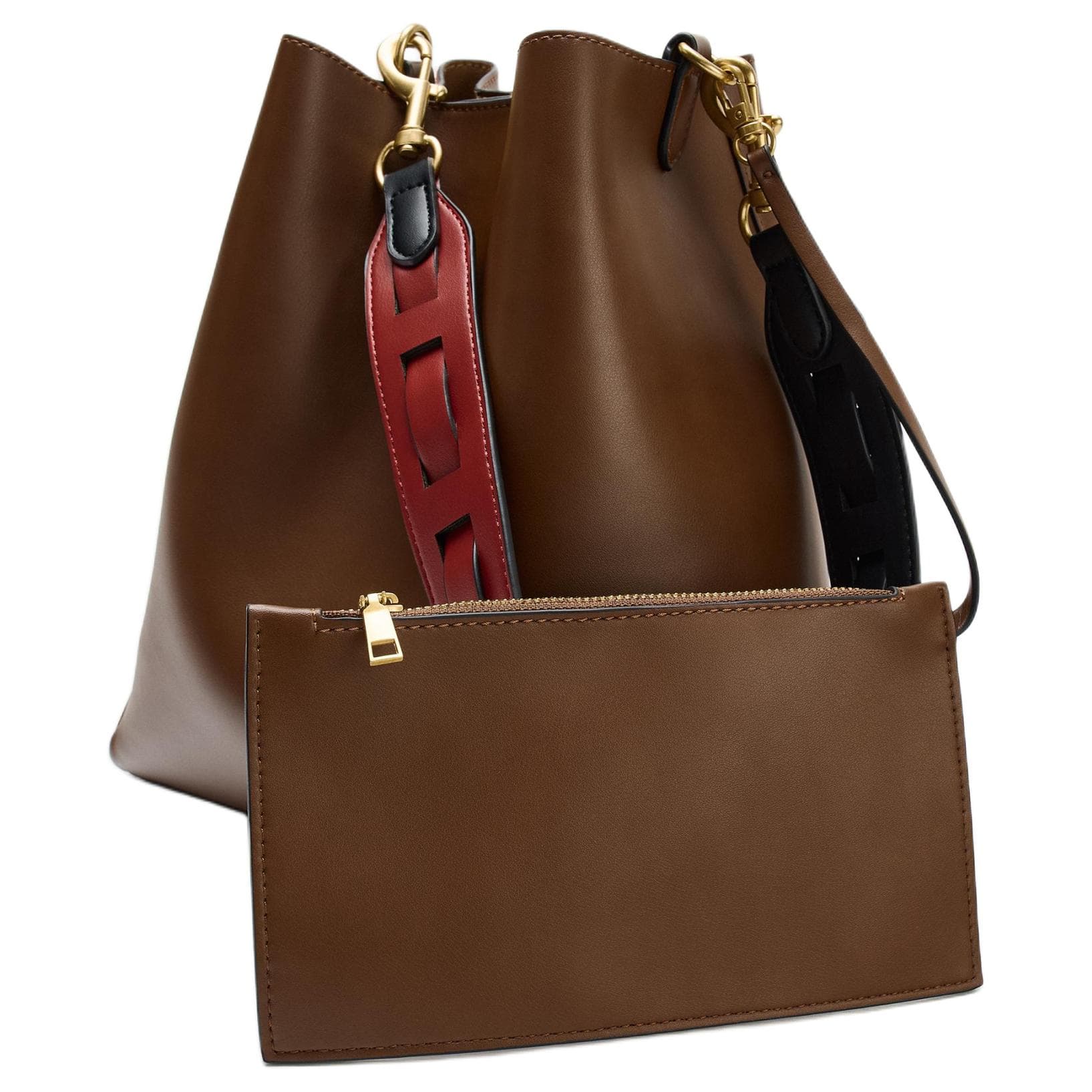Сумка через плечо ZARA Crossbody сумки Темно-коричневый Желтый Женский - изображение 4