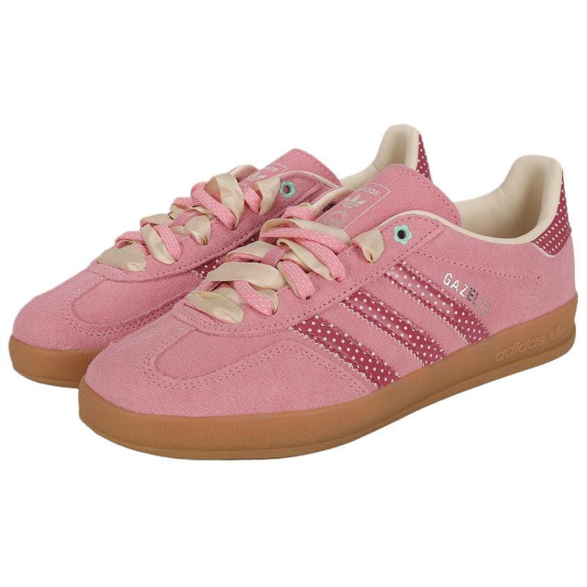 Кроссовки Adidas Originals GAZELLE INDOOR Кеды немецкой армии (GAT) Низкий Топ Розовый Женские - изображение 3