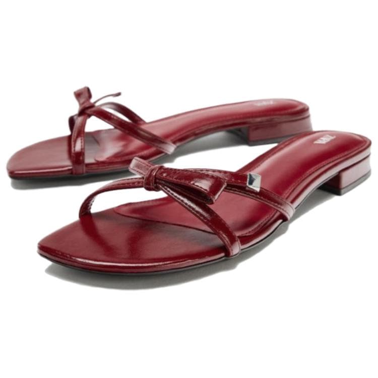 Сандалии ZARA Шлепанцы Red Women's - изображение 3